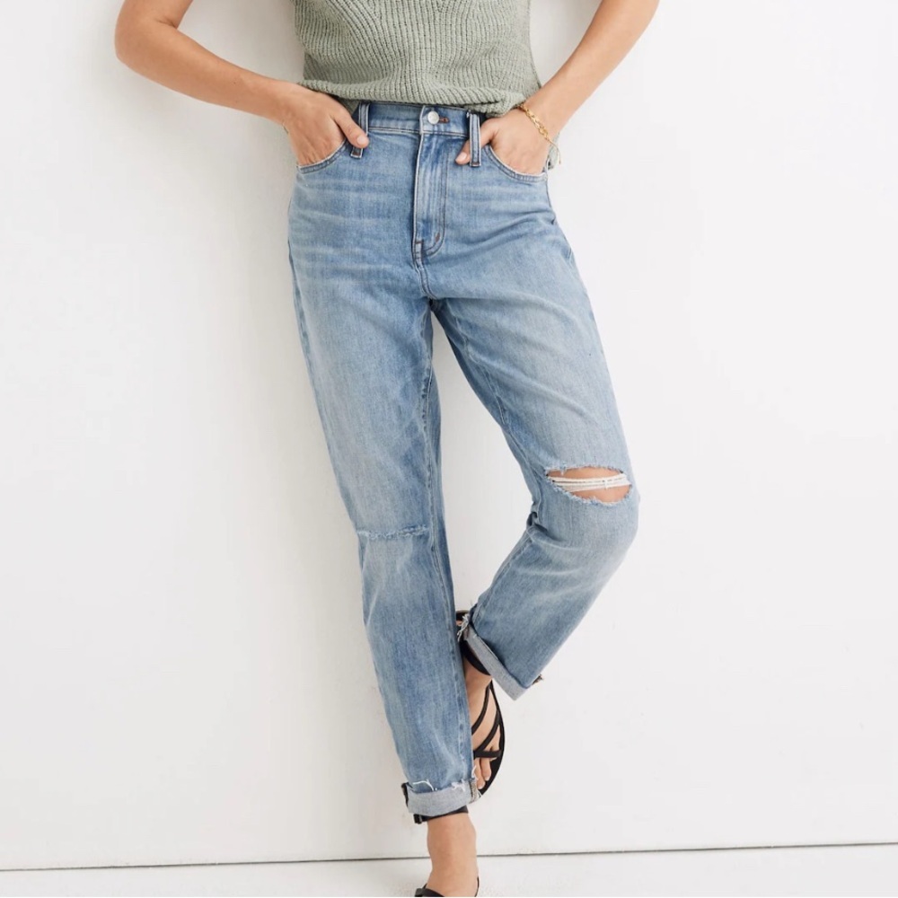MADEWELL THE HIGH RISE SLIM BOY JEAN IN ELKHART WASH 25 - Picture 3 of 10